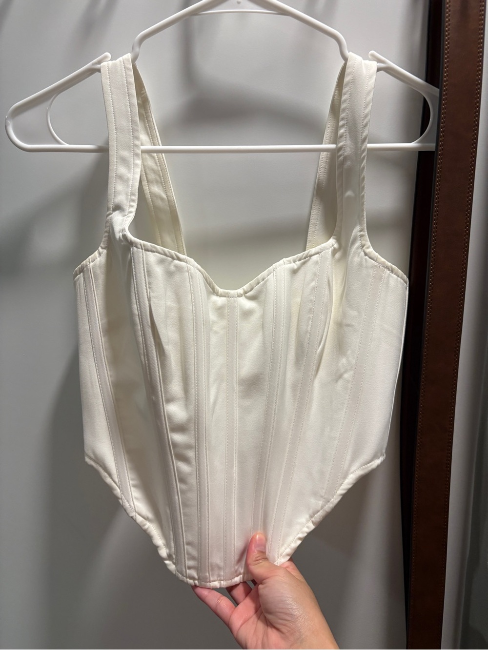 Ivory Structured Corset Top